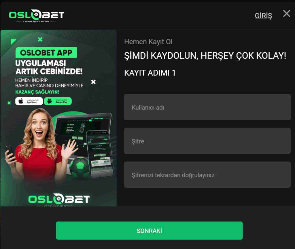 oslobet üyelik